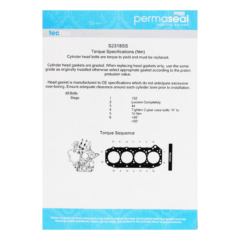 Load image into Gallery viewer, Permaseal Head Gasket For Nissan Patrol GU ZD30 3.0L DI 2000-2007 2 Notches Grade 2 0.7mm