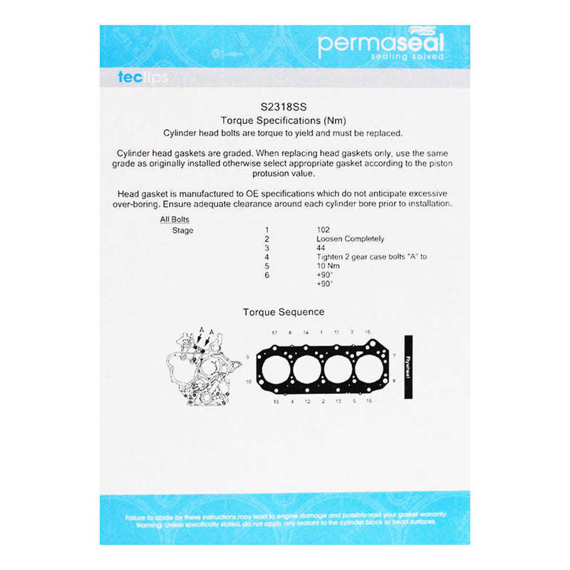 Load image into Gallery viewer, Permaseal Head Gasket For Nissan Patrol GU ZD30 3.0L DI 2000-2007 1 Notch Grade 1 0.65mm