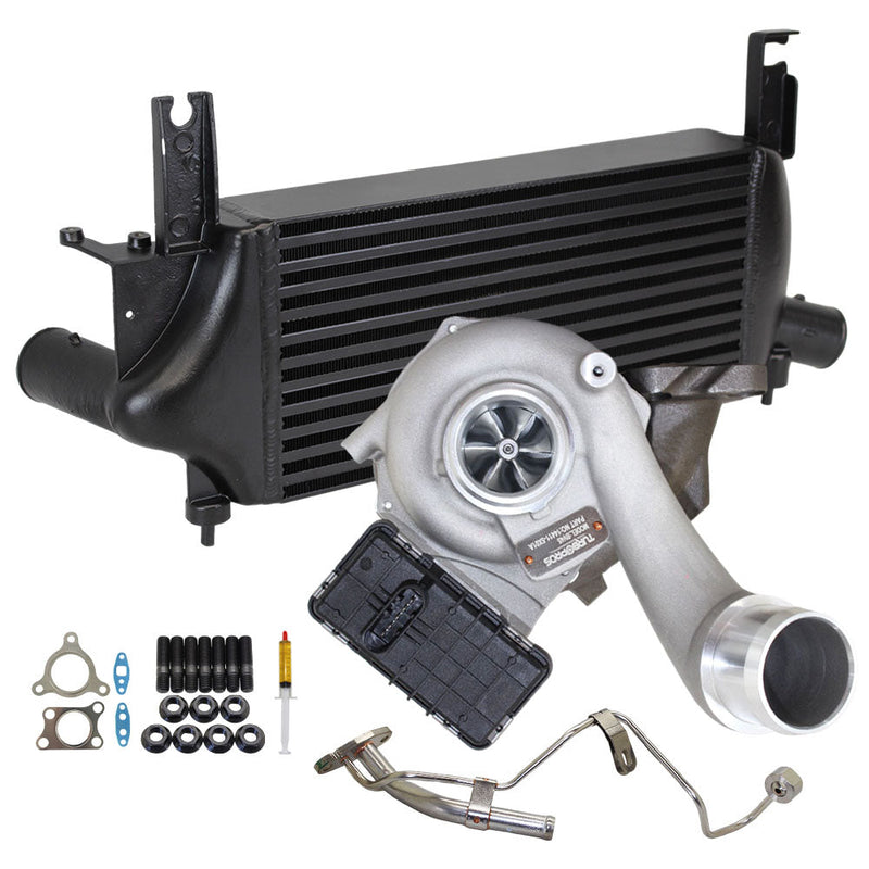 Load image into Gallery viewer, Upgrade Billet Turbo Charger With 75mm Intercooler And Genuine Oil Feed Pipe For Nissan Pathfinder R51 YD25 2.5L 2010 Onwards