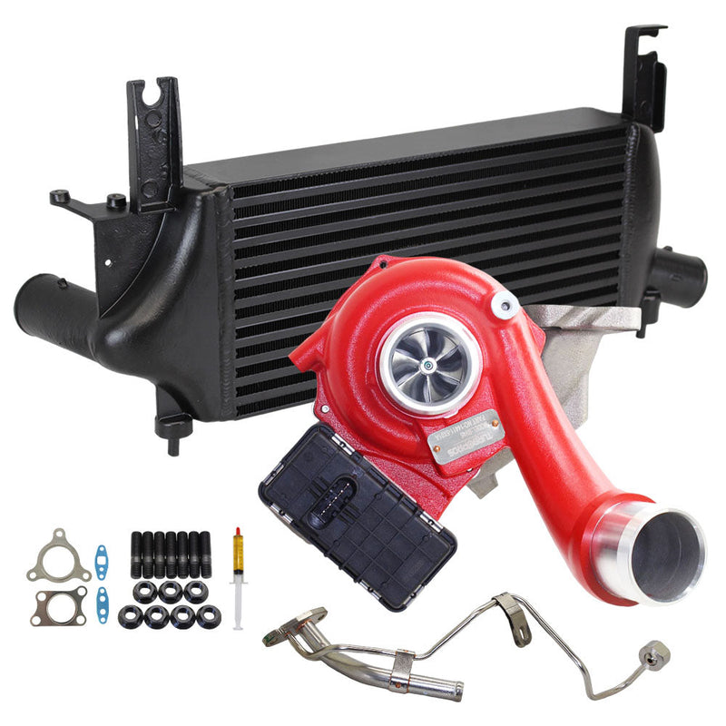 Load image into Gallery viewer, GEN1 High Flow Turbo Charger With 75mm Intercooler And Genuine Oil Feed Pipe For Nissan Navara D40 YD25 2.5L 2010 Onwards