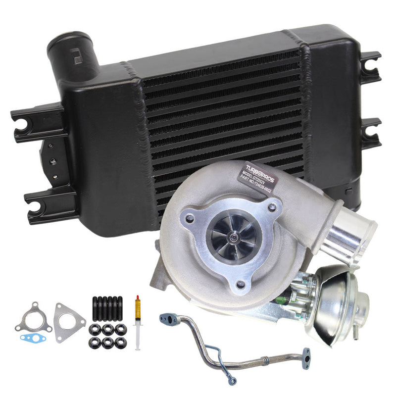 Load image into Gallery viewer, Upgrade Billet Turbo Charger With 70mm Intercooler And Genuine Oil Feed Pipe For Nissan Patrol GU ZD30 3.0L Common Rail 2007-2016