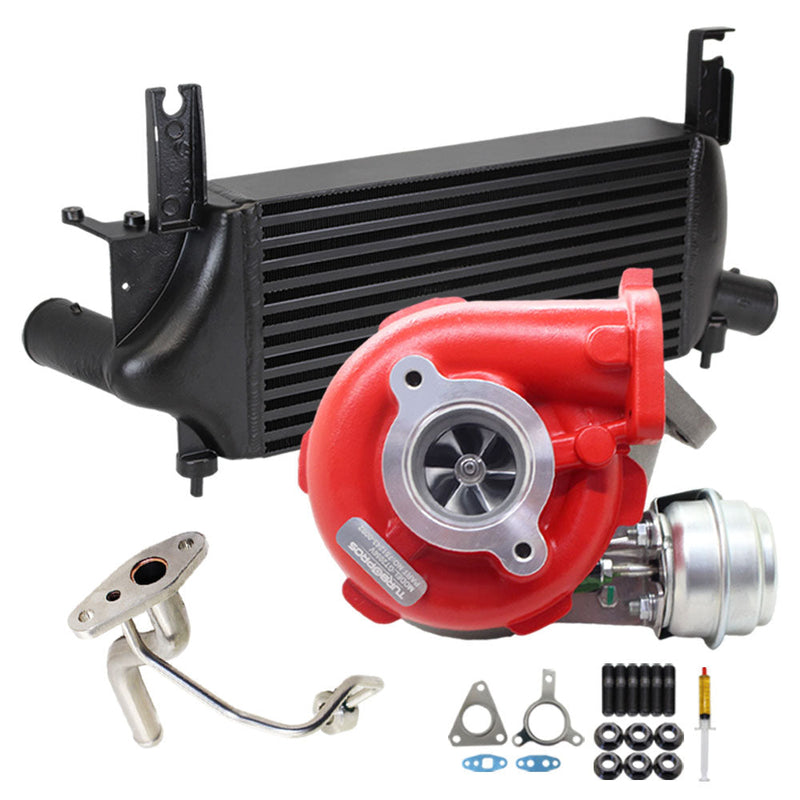 Load image into Gallery viewer, GEN1 High Flow Turbo Charger With 75mm Intercooler And Genuine Oil Feed Pipe For Nissan Navara D40 YD25 2.5L 3 Bolts