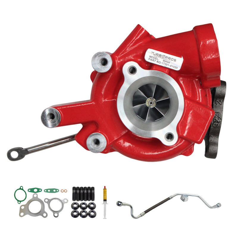 Load image into Gallery viewer, GEN1 High Flow Turbo Charger With Genuine Oil Feed Pipe For Toyota LandCruiser 200 Series VDJ200 1VD-FTV 4.5L Driver Side