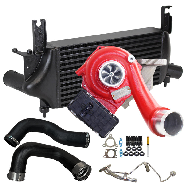 Load image into Gallery viewer, GEN1 High Flow Turbo Charger With 75mm Intercooler & Hoses And Genuine Oil Feed Pipe For Nissan Pathfinder R51 YD25 2.5L 2010 Onwards