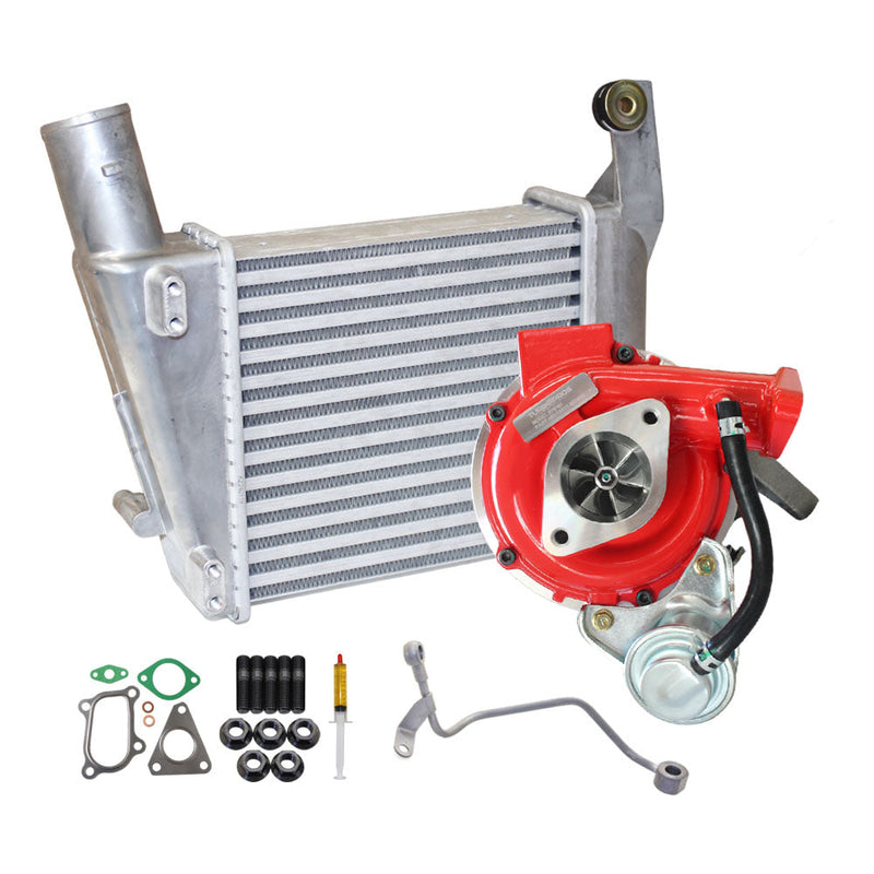 Load image into Gallery viewer, GEN1 High Flow Turbo Charger With 63mm Intercooler And Genuine Oil Feed Pipe For Nissan Navara D22 YD25 2.5L