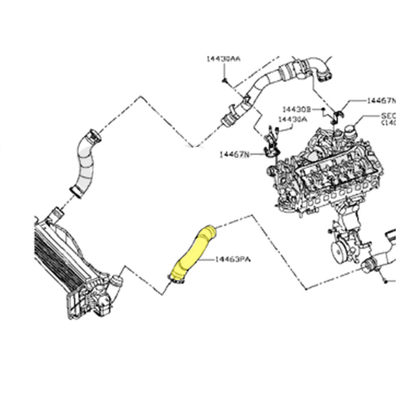 Load image into Gallery viewer, Cold Side Intercooler Hose For Nissan Navara D23 NP300 YS23D 2.3L Twin-Turbo Charged 2015 Onwards