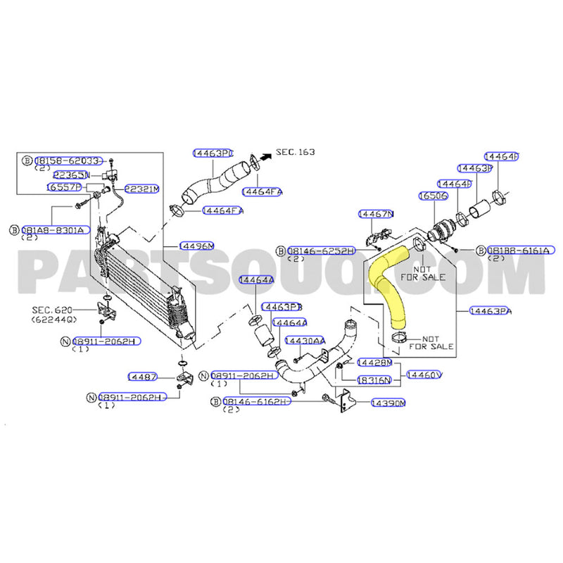 Load image into Gallery viewer, Hot Side Intercooler Hose For Nissan Navara D40 / Pathfinder R51 YD25 2.5L