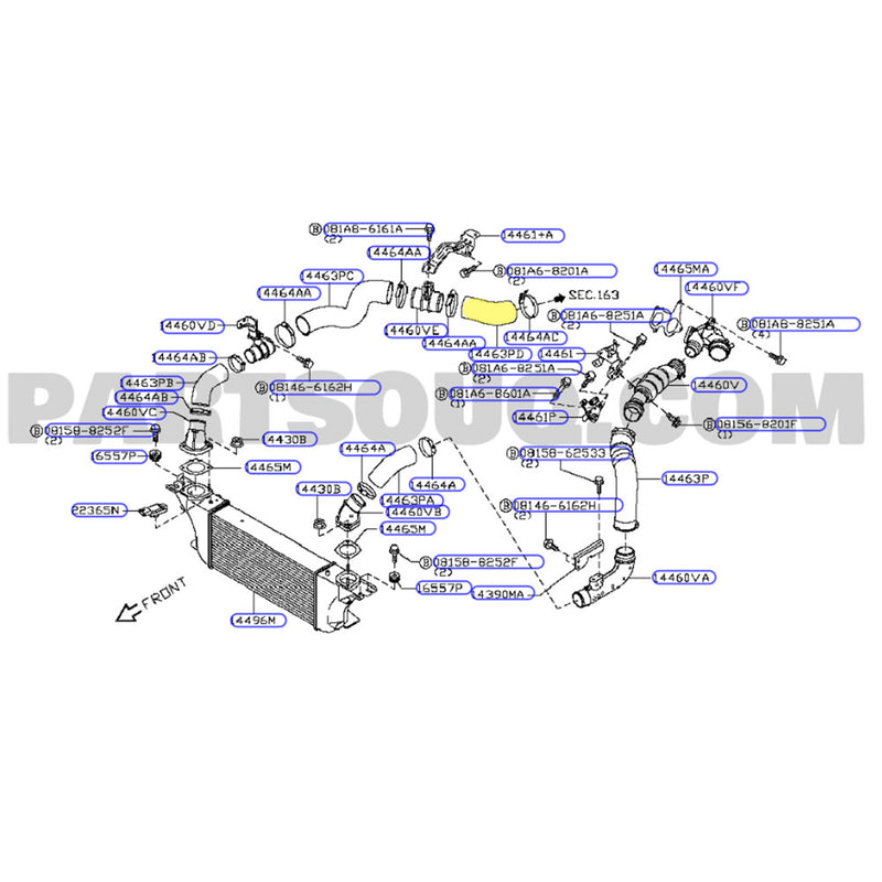 Load image into Gallery viewer, Cold Side Intercooler Hose For Nissan Pathfinder R51 / Navara D40 Ti 550 V9X V6 3.0L