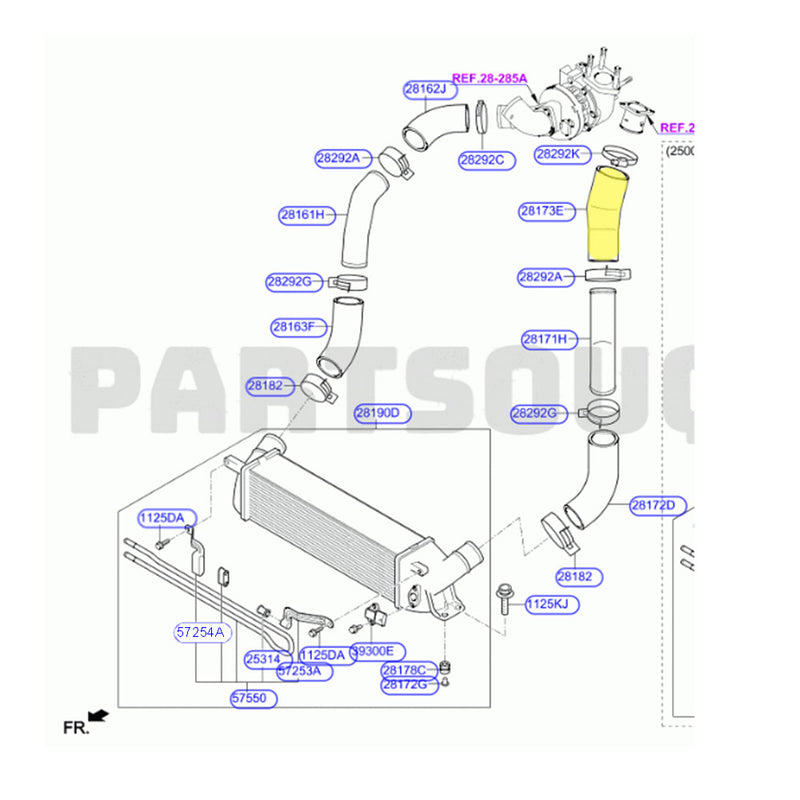 Load image into Gallery viewer, Cold Side Intercooler Hose For Hyundai iLoad / iMax D4CB 2.5L 2008-2012