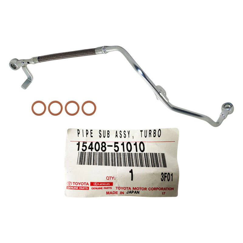 Load image into Gallery viewer, Genuine Turbo Charger Oil Feed Pipe With Gaskets For Toyota LandCruiser 200 Series 1VD-FTV 4.5L Passenger Side