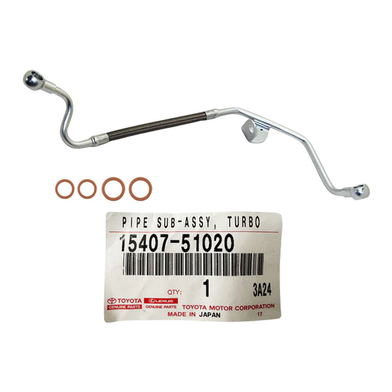 Load image into Gallery viewer, Genuine Turbo Charger Oil Feed Pipe With Gaskets For Toyota LandCruiser 200 Series 1VD-FTV 4.5L Driver Side