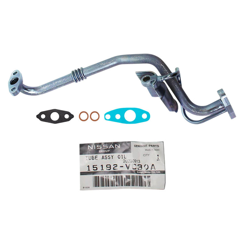 Load image into Gallery viewer, Genuine Turbo Charger Oil Feed & Return Pipe With Gaskets For Nissan Patrol GU ZD30 3.0L Fits Late DI 01/2002-12/2006