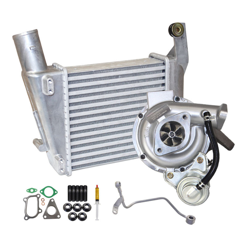 Load image into Gallery viewer, Upgrade Billet Turbo Charger With 63mm Intercooler And Genuine Oil Feed Pipe For Nissan Navara D22 YD25 2.5L