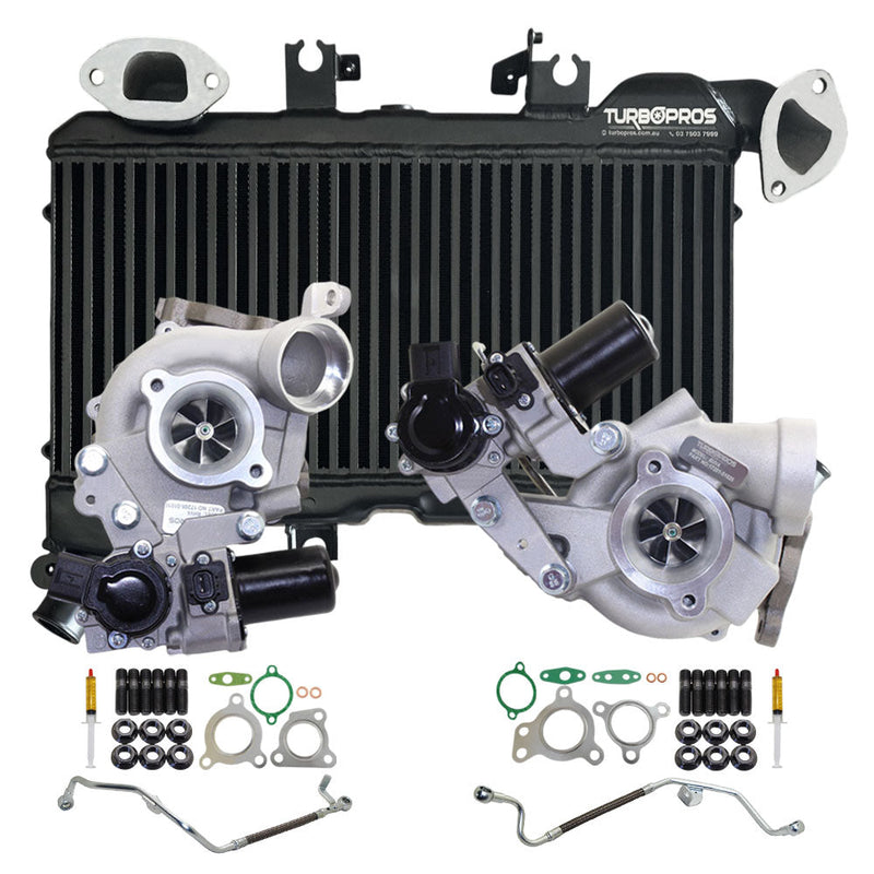 Load image into Gallery viewer, Upgrade Billet Turbo Charger With 60mm Intercooler And Genuine Oil Feed Pipe For Toyota LandCruiser 200 Series VDJ200 1VD-FTV 4.5L