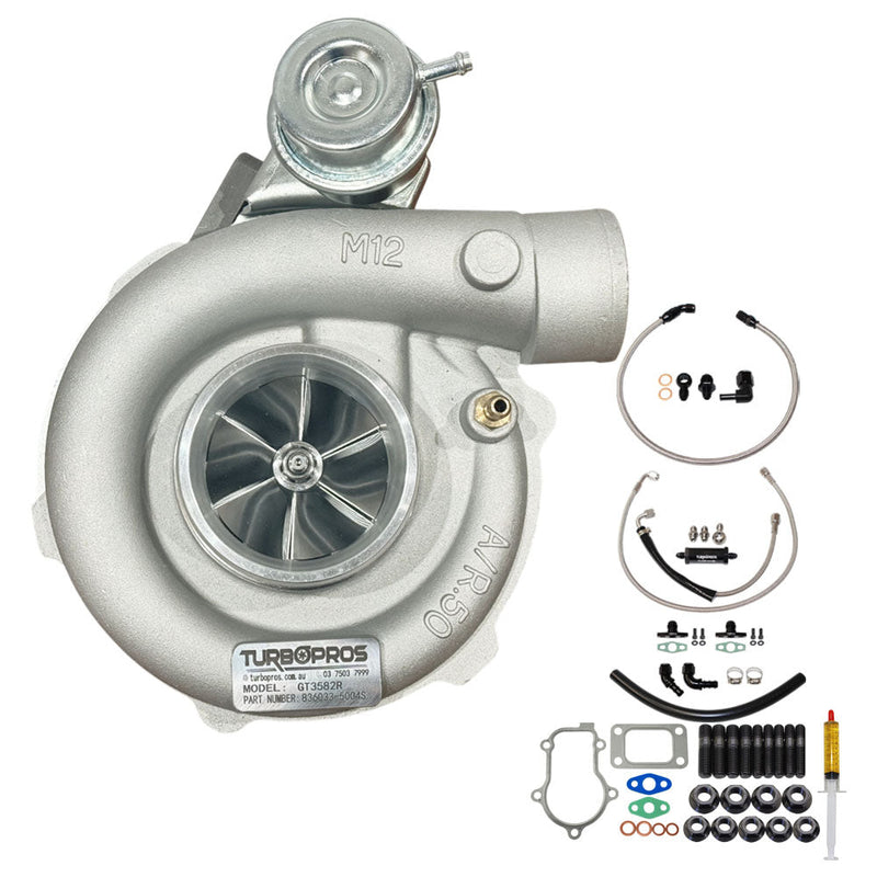 Load image into Gallery viewer, Upgrade Billet GT3582R Turbo Charger With Oil Feed, Return And Water Line Kit For Ford FPV BA / BF / FG F6 Barra 4.0L