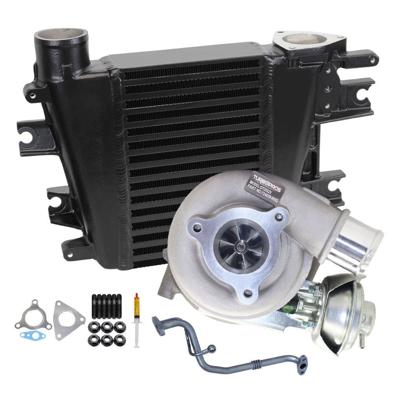 Load image into Gallery viewer, Upgrade Billet Turbo Charger With 70mm Intercooler And Genuine Oil Feed Pipe For Nissan Patrol GU ZD30 3.0L Fits Early DI 2000-2002