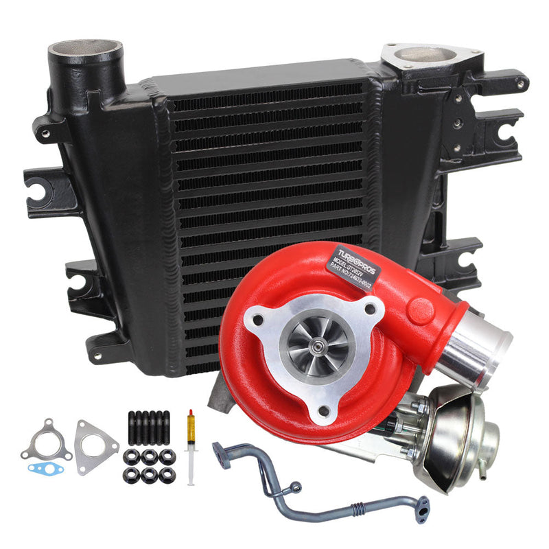 Load image into Gallery viewer, GEN1 High Flow Turbo Charger With 65mm Intercooler And Genuine Oil Feed Pipe For Nissan Patrol GU ZD30 3.0L Fits Early DI 2000-2002