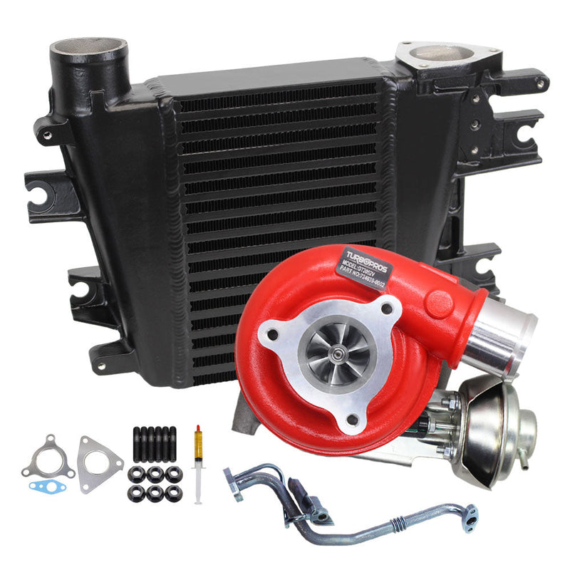 Load image into Gallery viewer, GEN1 High Flow Turbo Charger With 65mm Intercooler And Genuine Oil Feed Pipe For Nissan Patrol GU ZD30 3.0L Fits Late DI 01/2002-12/2006