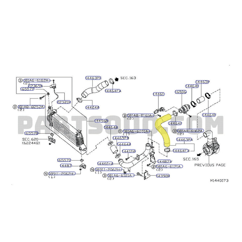 Load image into Gallery viewer, Hot Side Intercooler Hose For Nissan Navara D40 YD25 2.5L
