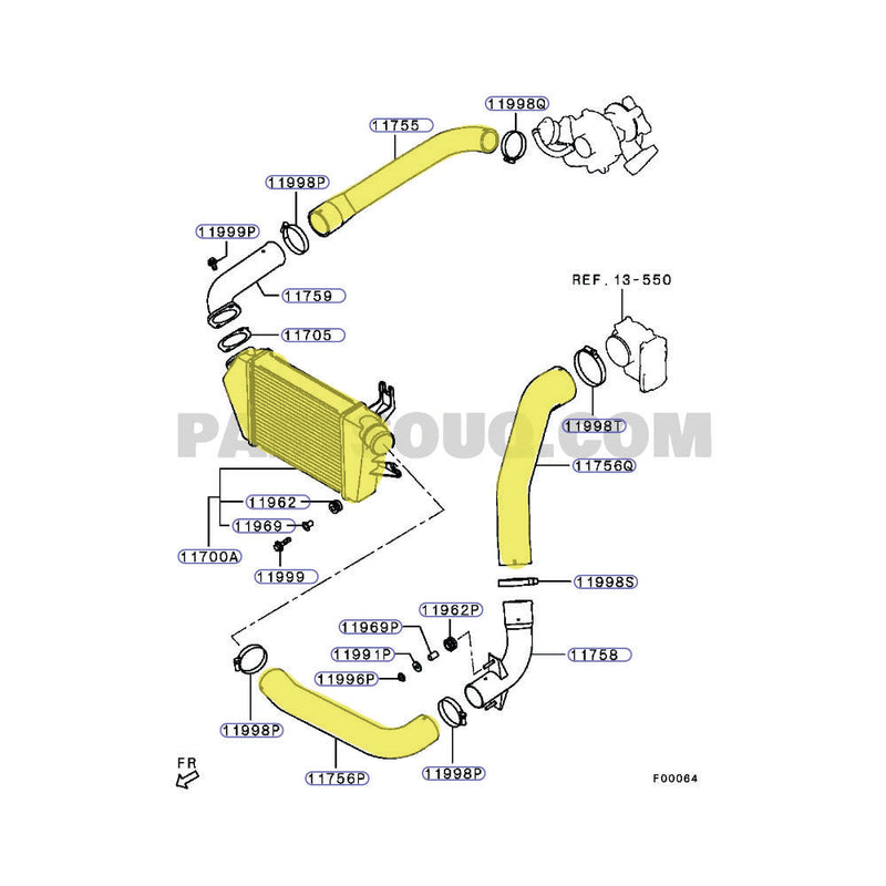 Load image into Gallery viewer, Upgrade Billet Turbo Charger With 60mm Intercooler &amp; Hoses For Mitsubishi Challenger 4D56 2.5L VT16
