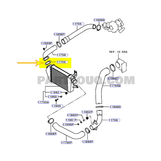 Genuine Intercooler Gasket For Mitsubishi Triton MN / Challenger 4D56 2.5L 2009-2015 & Triton ML 4M41 3.2L 2006-2009