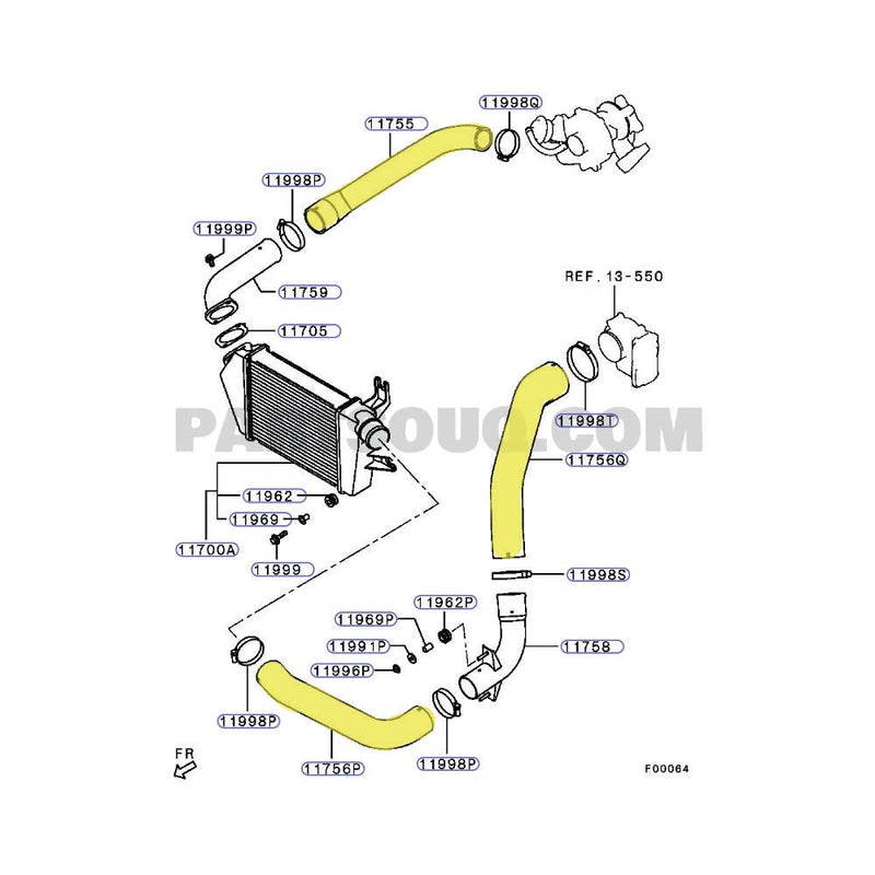 Load image into Gallery viewer, GEN1 High Flow Turbo Charger With 60mm Intercooler &amp; Hoses For Mitsubishi Triton MN 4D56 2.5L VT10
