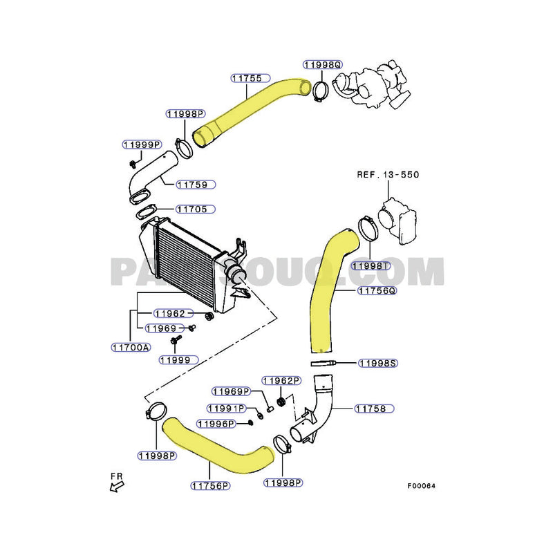 Load image into Gallery viewer, Upgrade Billet Turbo Charger With 60mm Intercooler &amp; Hoses For Mitsubishi Triton MN 4D56 2.5L VT10
