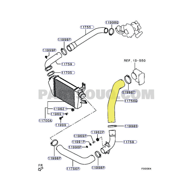 Load image into Gallery viewer, Cold Side Intercooler Hose For Mitsubishi Triton MN 4D56 2.5L

