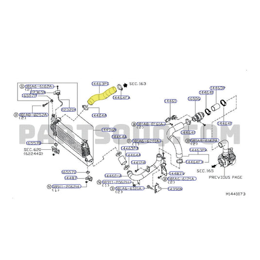 Cold Side Intercooler Hose For Nissan Pathfinder R51 YD25 2.5L