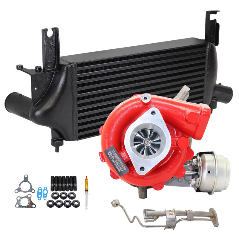 Load image into Gallery viewer, GEN1 High Flow Turbo Charger With 75mm Intercooler And Genuine Oil Feed Pipe For Nissan Pathfinder R51 YD25 2.5L 4 Bolts
