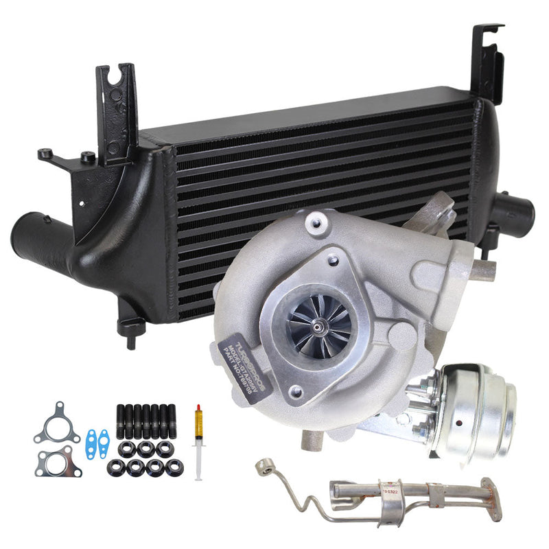 Load image into Gallery viewer, Upgrade Billet Turbo Charger With 75mm Intercooler And Genuine Oil Feed Pipe For Nissan Navara D40 YD25 2.5L 4 Bolts
