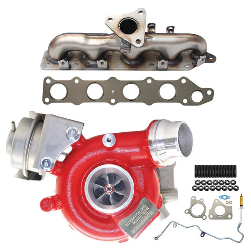 GEN1 High Flow Turbo Charger With Genuine Exhaust Manifold, Oil Feed Pipe, Gasket & Stud Kit For Mitsubishi Outlander 4N14 2.2L