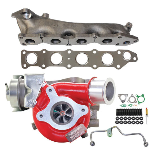 GEN1 High Flow Turbo Charger With Genuine Exhaust Manifold, Oil Feed Pipe, Gasket & Stud Kit For Mitsubishi Triton MQ 4N15 2.4L