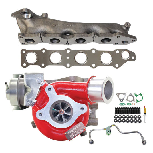 GEN1 High Flow Turbo Charger With Genuine Exhaust Manifold, Oil Feed Pipe, Gasket & Stud Kit For Mitsubishi Triton MQ 4N15 2.4L
