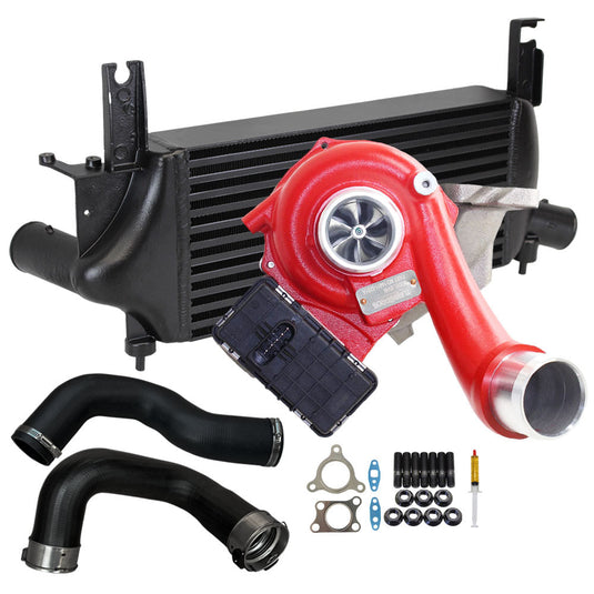GEN1 High Flow Turbo Charger With 75mm Intercooler & Hoses For Nissan Navara D40 YD25 2.5L 2010 Onwards