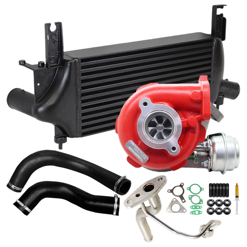 Load image into Gallery viewer, GEN1 High Flow Turbo Charger With 75mm Intercooler And Genuine Oil Feed Pipe &amp; Hoses For Nissan Pathfinder R51 YD25 2.5L 3 Bolts
