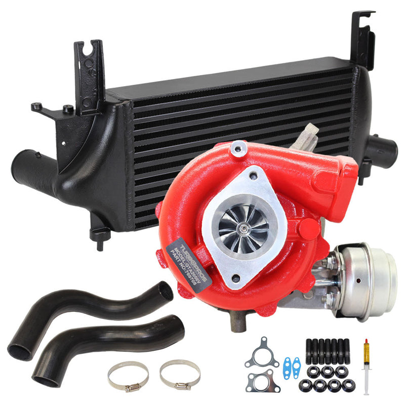 Load image into Gallery viewer, GEN1 High Flow Turbo With 75mm Intercooler &amp; Hoses For Nissan Navara D40 / Pathfinder R51 YD25 2.5L 4 Bolts
