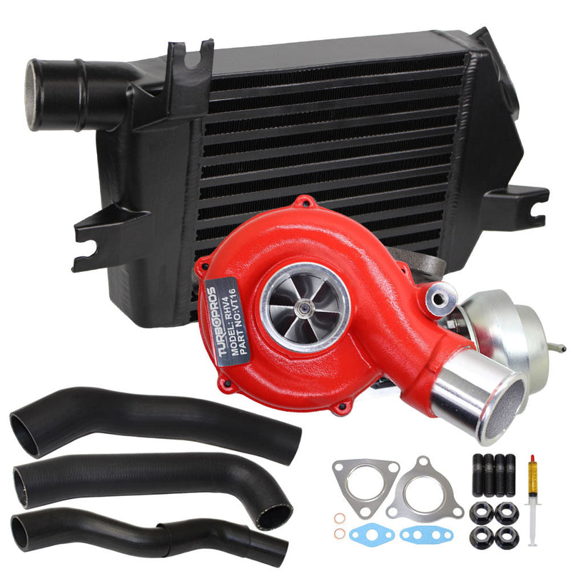 Load image into Gallery viewer, GEN1 High Flow Turbo Charger With 60mm Intercooler &amp; Hoses For Mitsubishi Challenger 4D56 2.5L VT16
