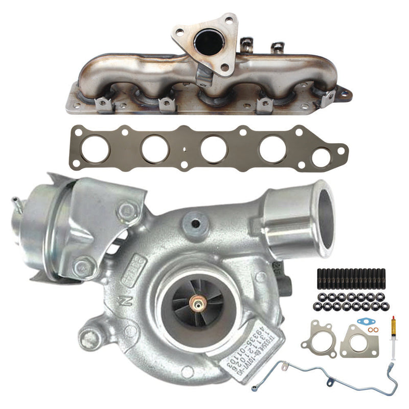 Load image into Gallery viewer, Genuine Turbo Charger With Genuine Exhaust Manifold, Oil Feed Pipe, Gasket &amp; Stud Kit For Mitsubishi ASX / Lancer 4N13 1.8L
