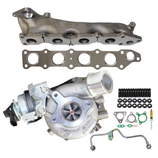 Genuine Turbo Charger With Genuine Exhaust Manifold, Oil Feed Pipe, Gasket & Stud Kit For Mitsubishi Triton MR 4N15 2.4L 2019 Onwards 1515A322