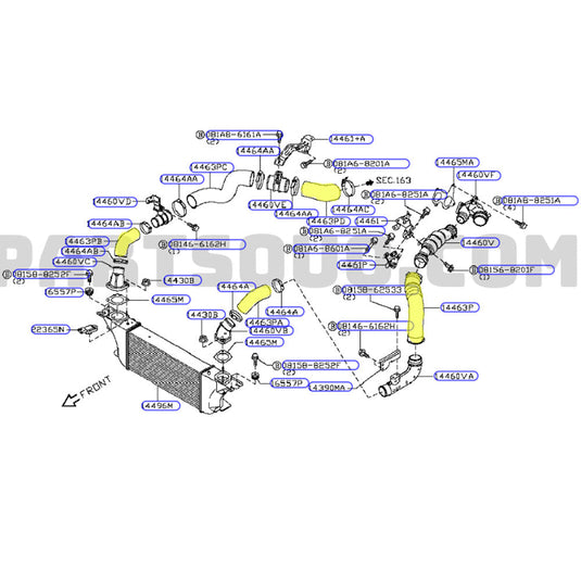 Upgrade Aluminium 90mm Intercooler & Hoses For Nissan Pathfinder R51/Navara D40 Ti 550 V9X V6 3.0L