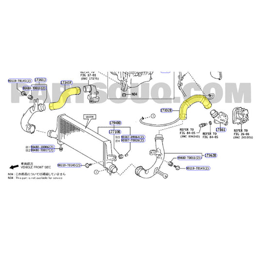 Hot Side & Cold Side Intercooler Hoses For Toyota Hilux/PradoFortuner/HiAce 1GD-FTV 2.8L 2020-2023