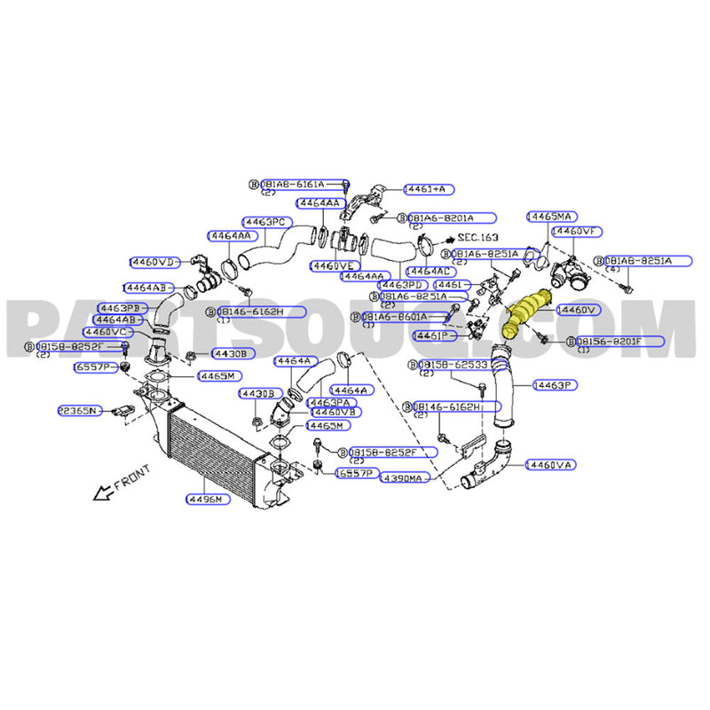 Load image into Gallery viewer, Hot Side Intercooler Hose For Nissan Navara D40 / Pathfinder R51 ST-X 550 V9X V6 3.0L
