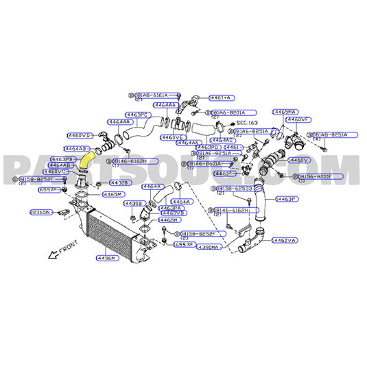 Cold Side Intercooler Hose For Nissan Navara D40 / Pathfinder R51 ST-X 550 V9X V6 3.0L