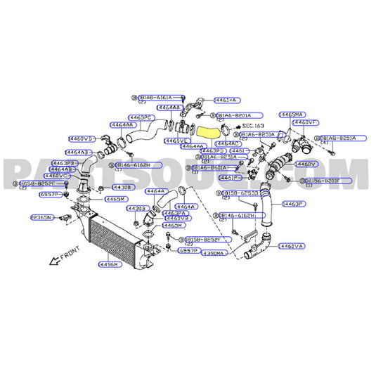 Cold Side Intercooler Hose For Nissan Pathfinder R51 / Navara D40 Ti 550 V9X V6 3.0L