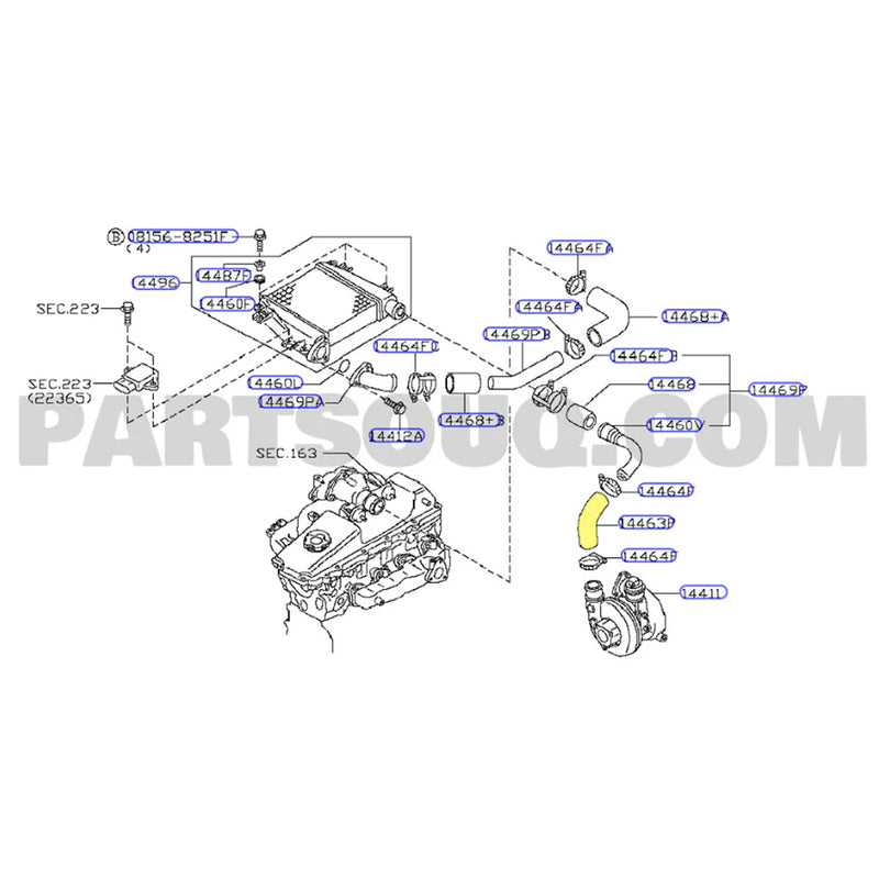 Load image into Gallery viewer, Hot Side Intercooler Hose For Nissan Patrol GU Y61 ZD30 3.0L Direct injection 2000-2007
