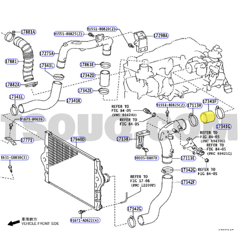 Load image into Gallery viewer, Cold Side Intercooler Hose For Toyota Land Cruiser Prado 1KD-FTV 3.0L 2005-2015
