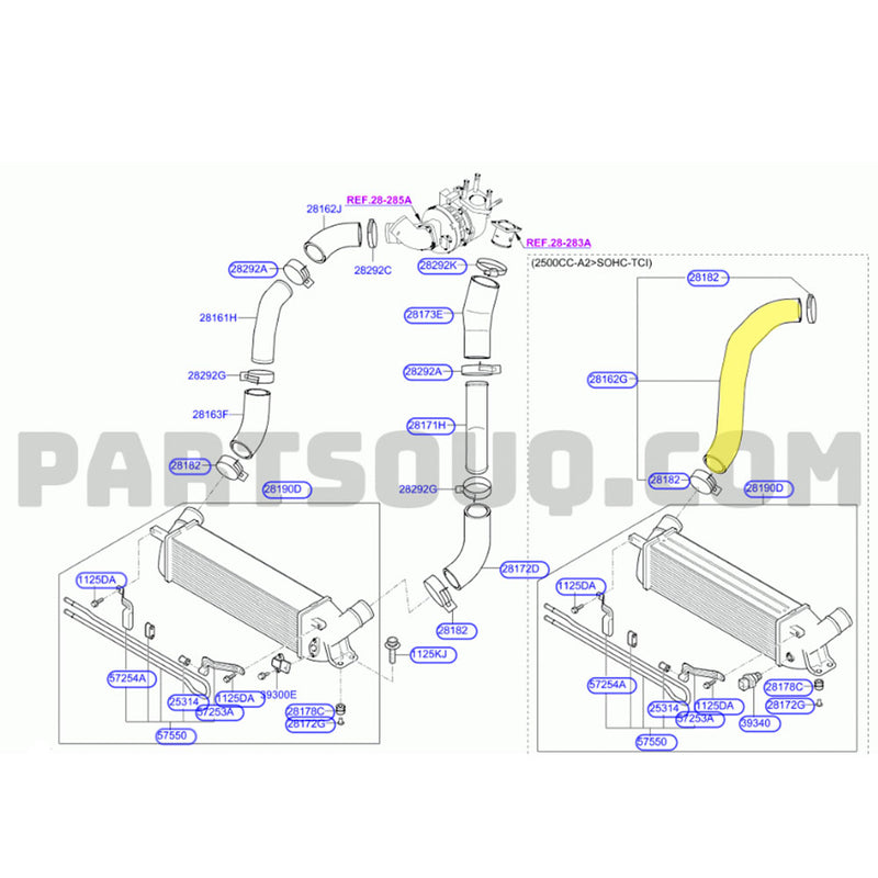 Load image into Gallery viewer, Hot Side Intercooler Hose For Hyundai iLoad / iMax D4CB 2.5L 05/2011-05/2014
