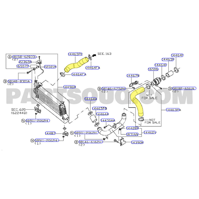 Load image into Gallery viewer, Hot Side &amp; Cold Side Intercooler Hoses For Nissan Navara D40/Pathfinder R51 YD25 2.5L
