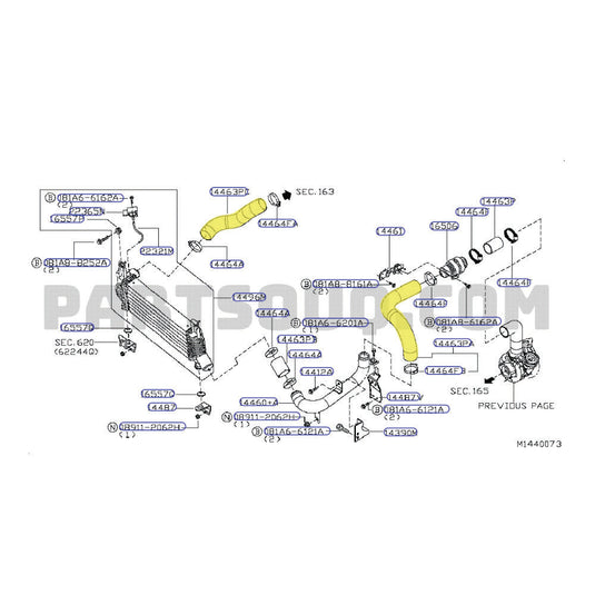Hot Side & Cold Side Intercooler Hoses For Nissan Navara D40 YD25 2.5L